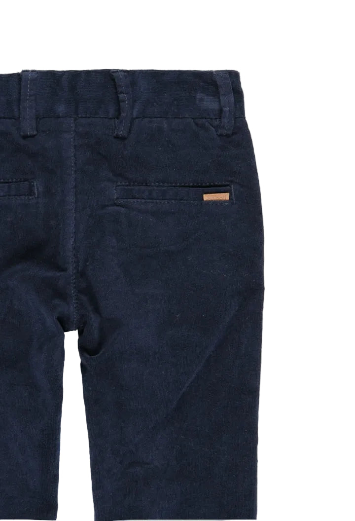 Microcorduroy trousers stretch for boy: Navy