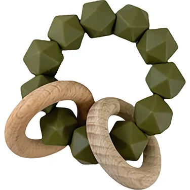 Abby Teething Rattle - Olive Martini