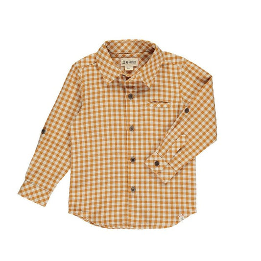 Atwood Woven Shirt: Blue/Gold Plaid