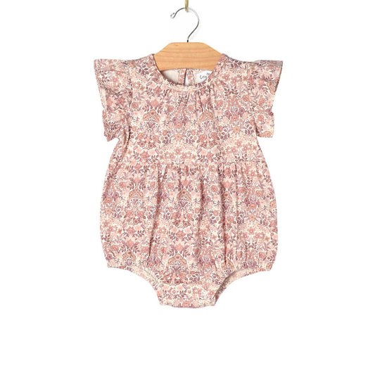 Spring Bouquet Flutter Sleeve Short Romper
