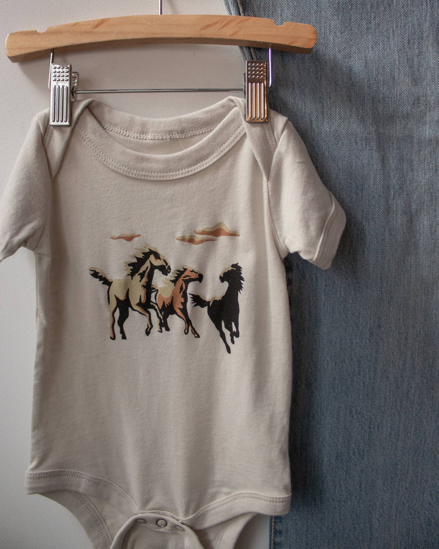 Wild Horses Western Baby Onesie