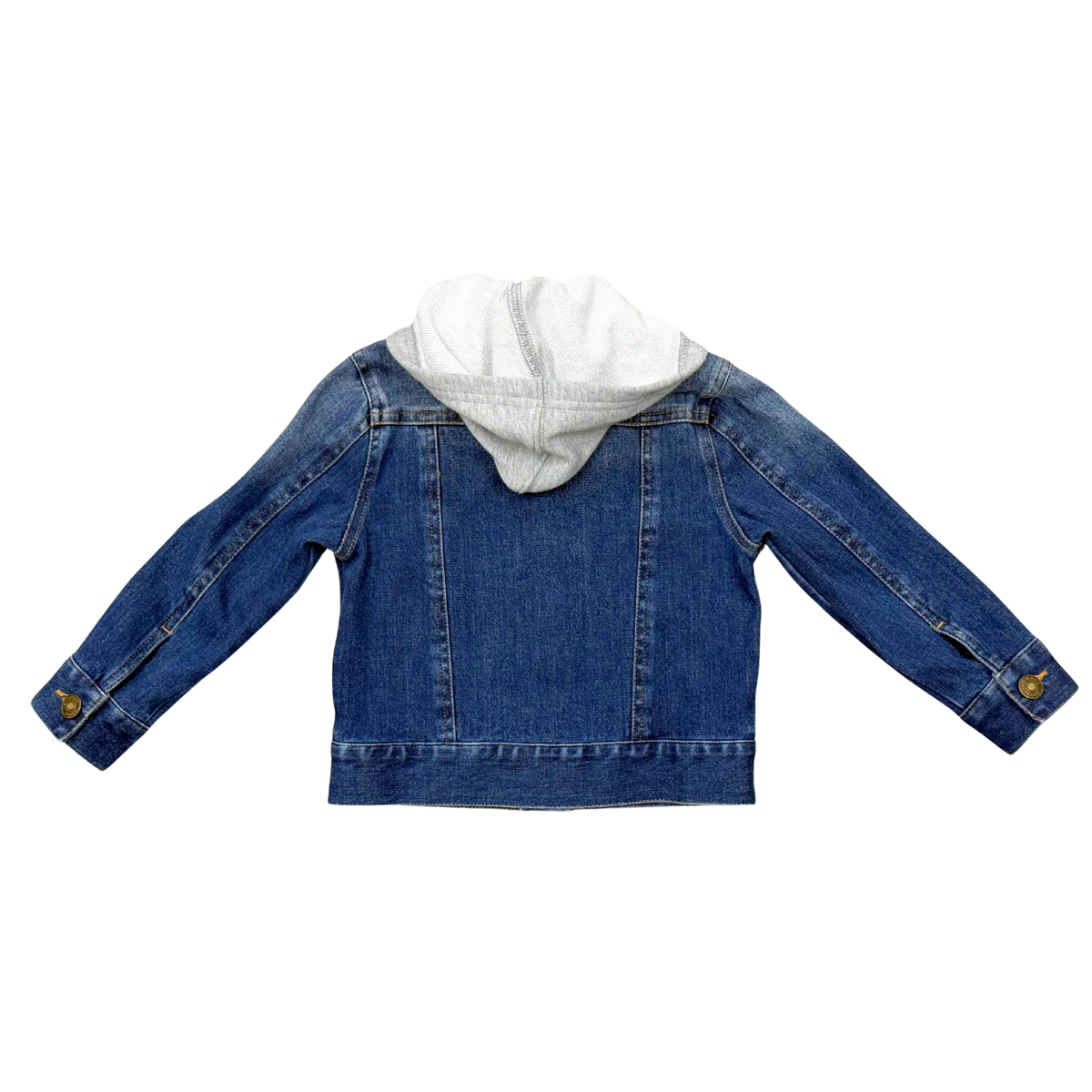 Dark Blue Wash Hooded Denim Jacket