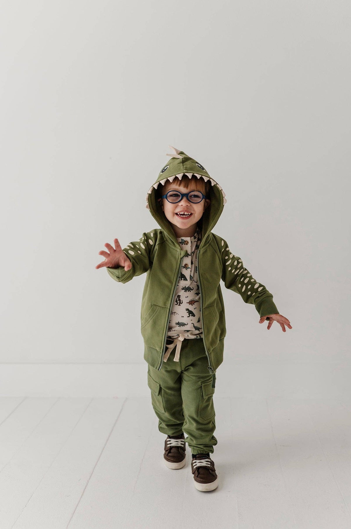 Green Dinosaur Hooded Jacket