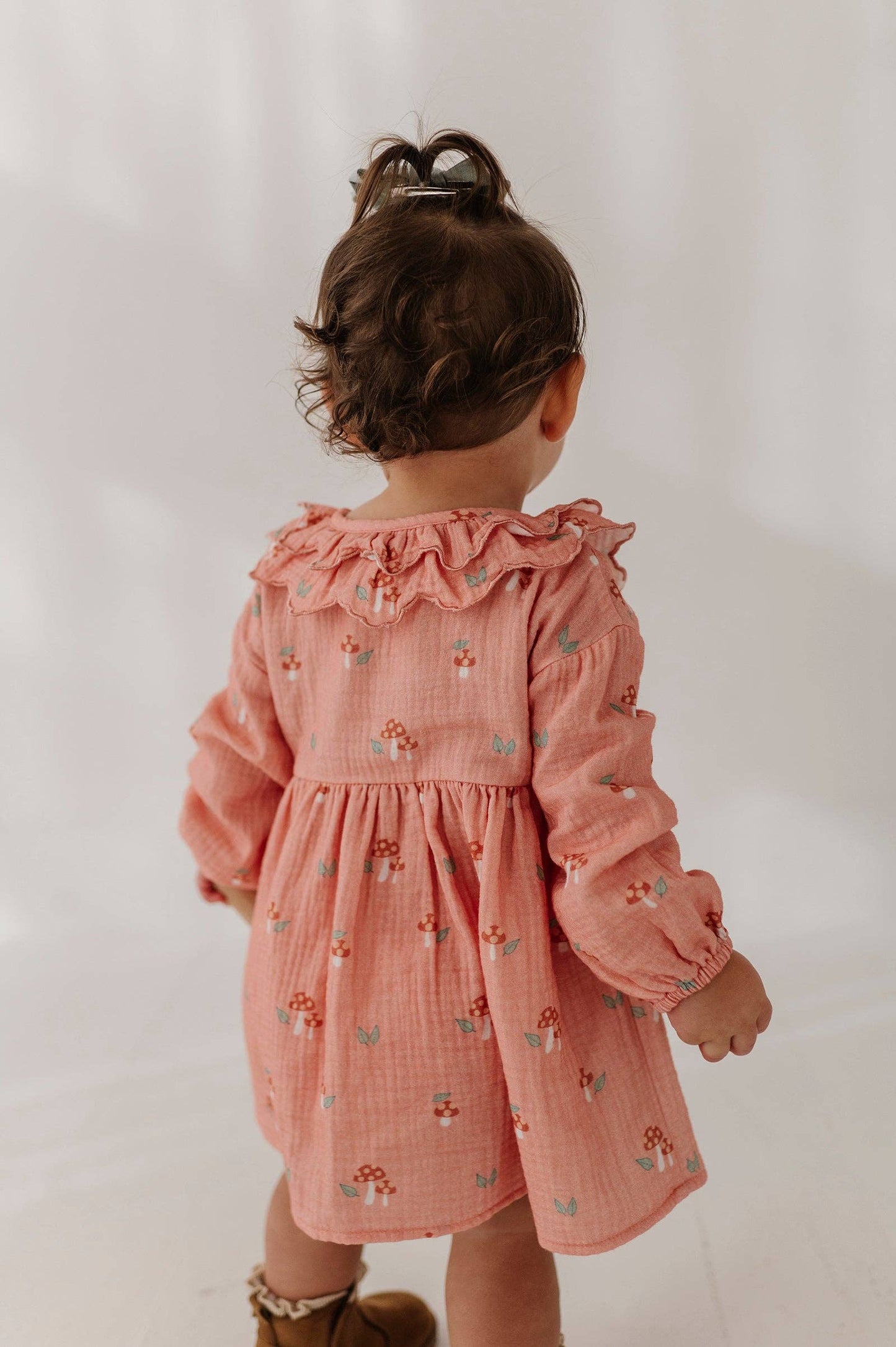 Mesa Rose Mushroom Ruffled Collar Dress Set