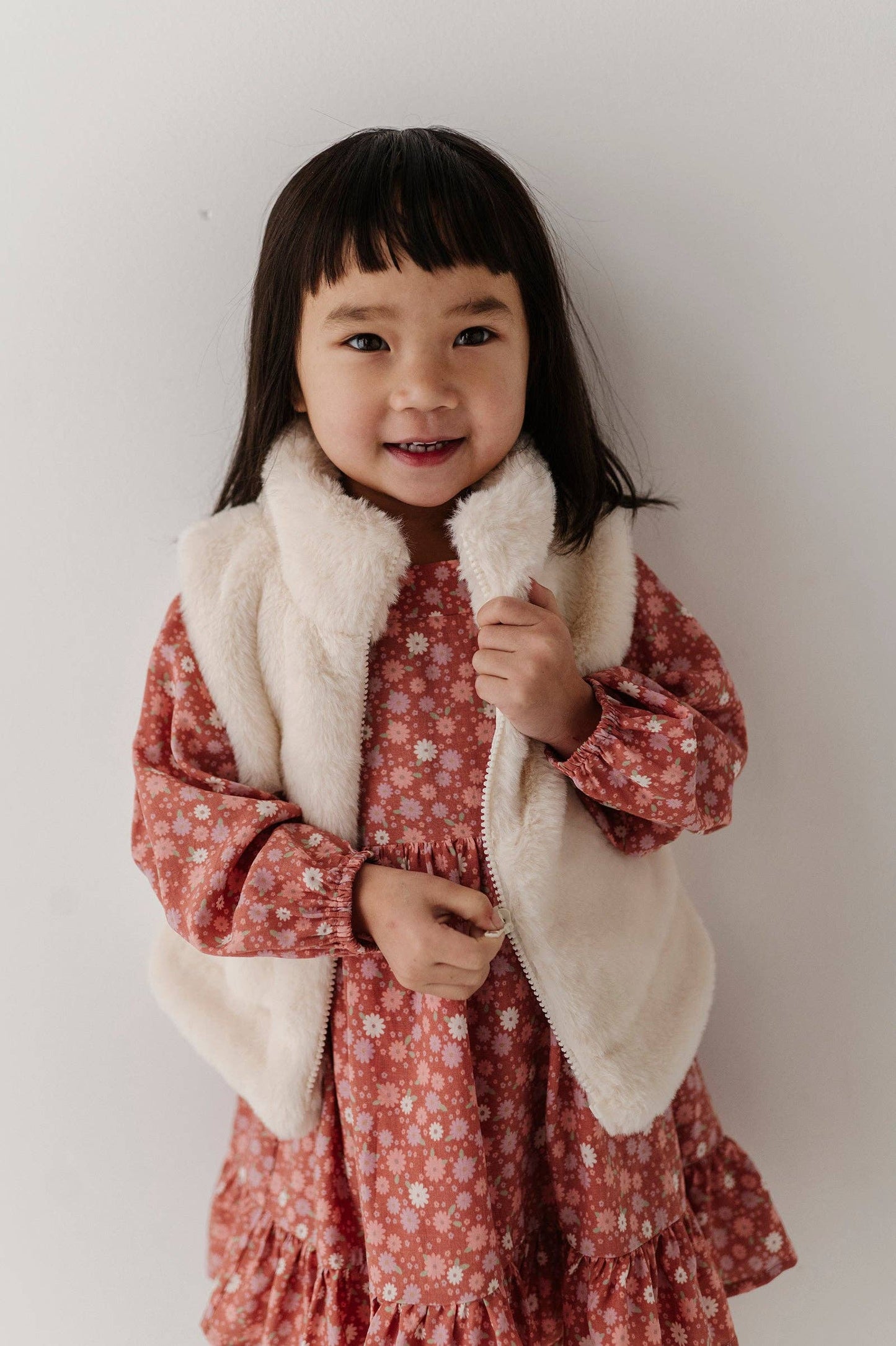 Cream Faux Fur Vest