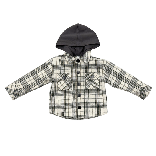 Granite Plaid Hooded Shacket