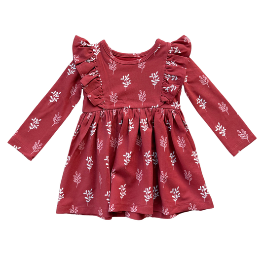 Long Sleeve Ruffle Dress- Holly