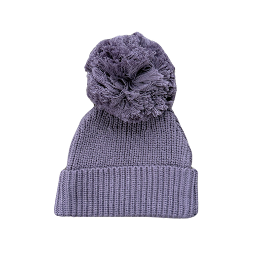 Knit Pom Hat: Plum