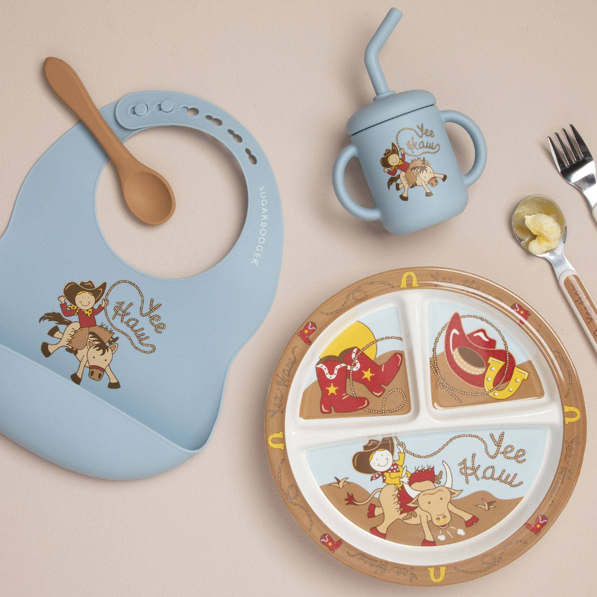 Silicone Bib & Spoon Set | Yee Haw