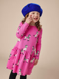 Long Sleeve Pocket Dress: Poodle Promenade