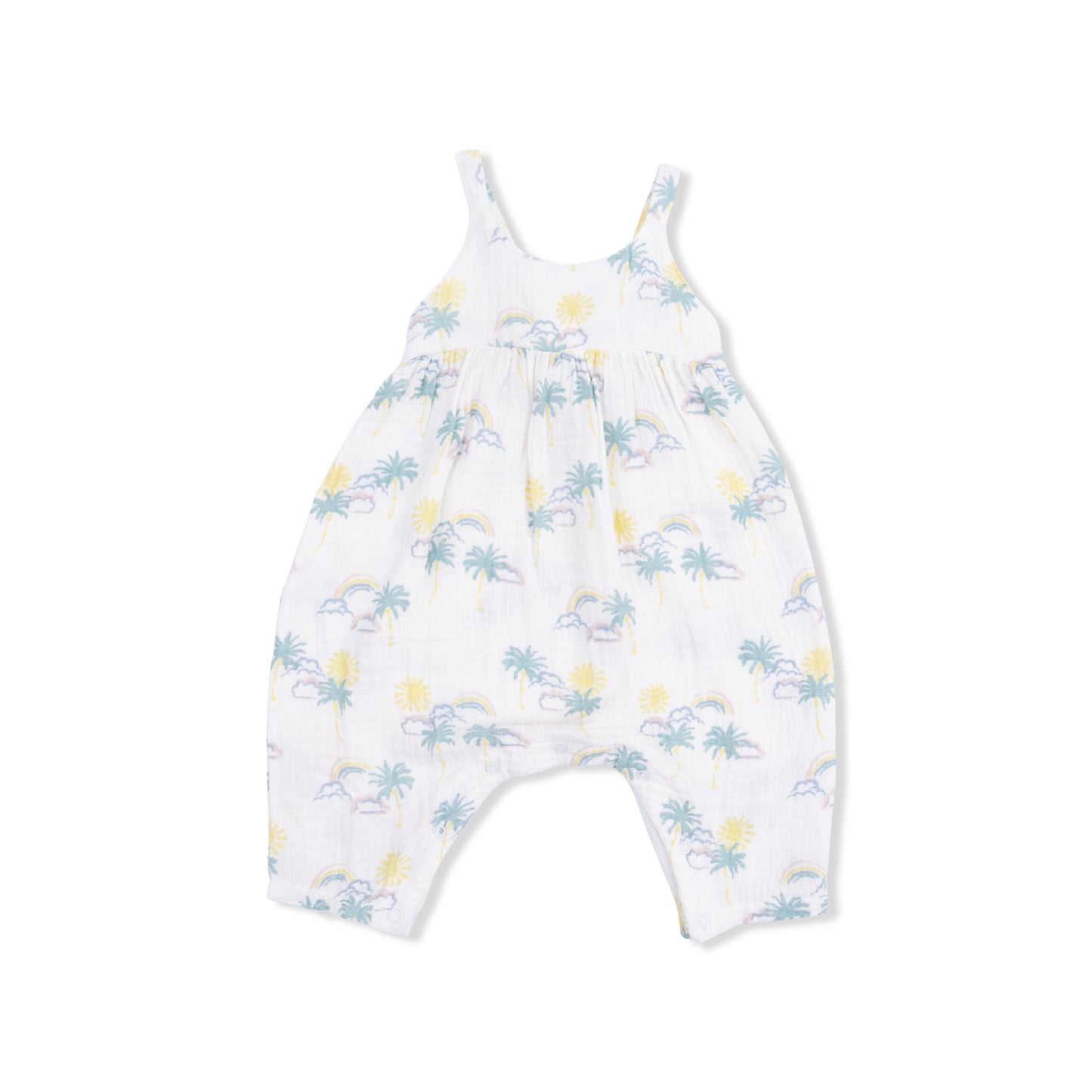 Palm Trees and Rainbows Tie Back Romper