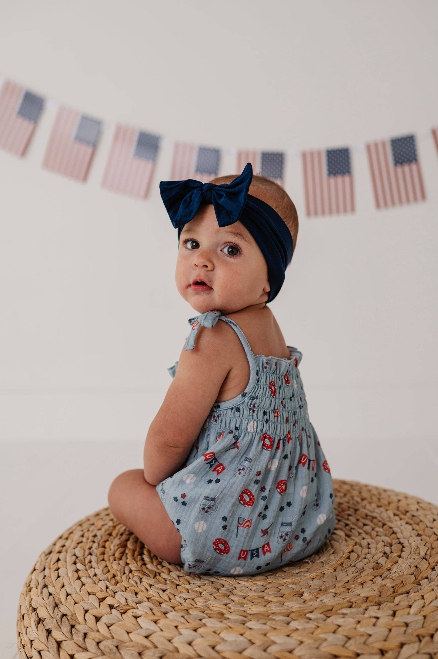 USA Summer Tie-Smocked Bodysuit