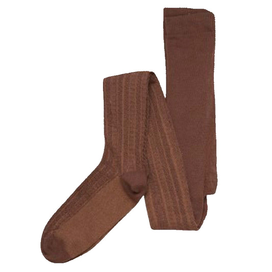 Cocoa Brown Patterned Knit Stocking