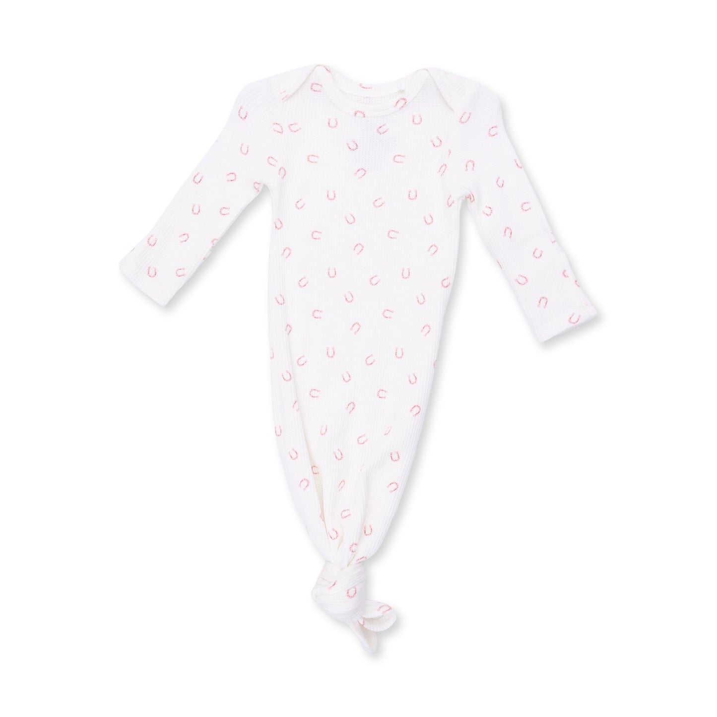 Little Horseshoes Pink Knotted Gown And Knot Headband