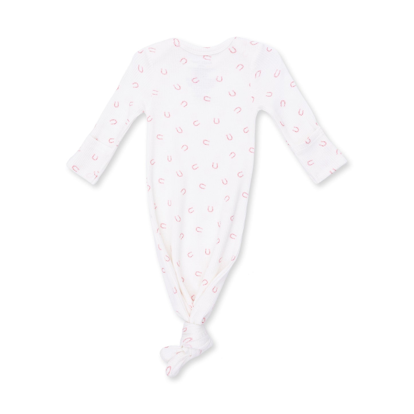 Little Horseshoes Pink Knotted Gown And Knot Headband