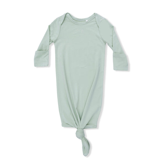 Solid Milky Green Knotted Gown