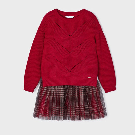 Tricot dress: Bright Red