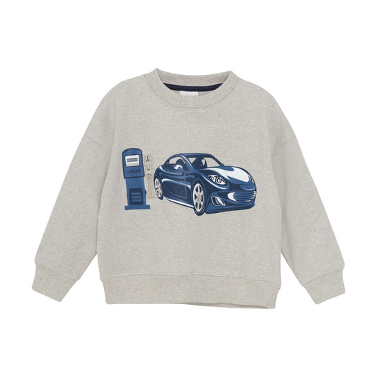 Beige Melange Sports Car Sweatshirt