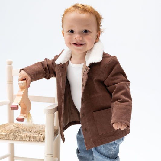 Solid Beaver Fur Corduroy Jacket