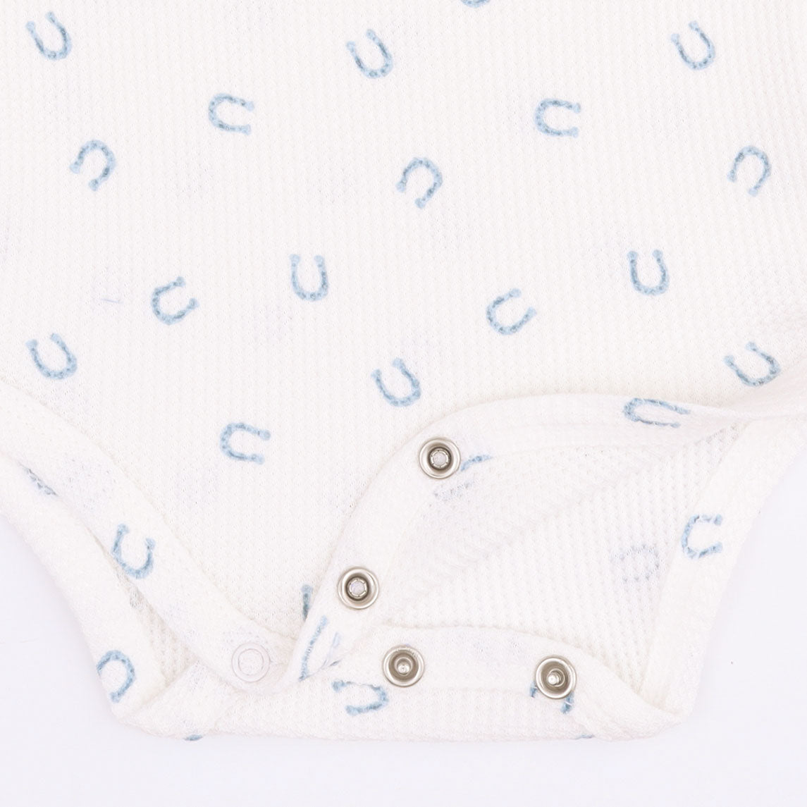 Little Horseshoes Blue Long Sleeve Bodysuit