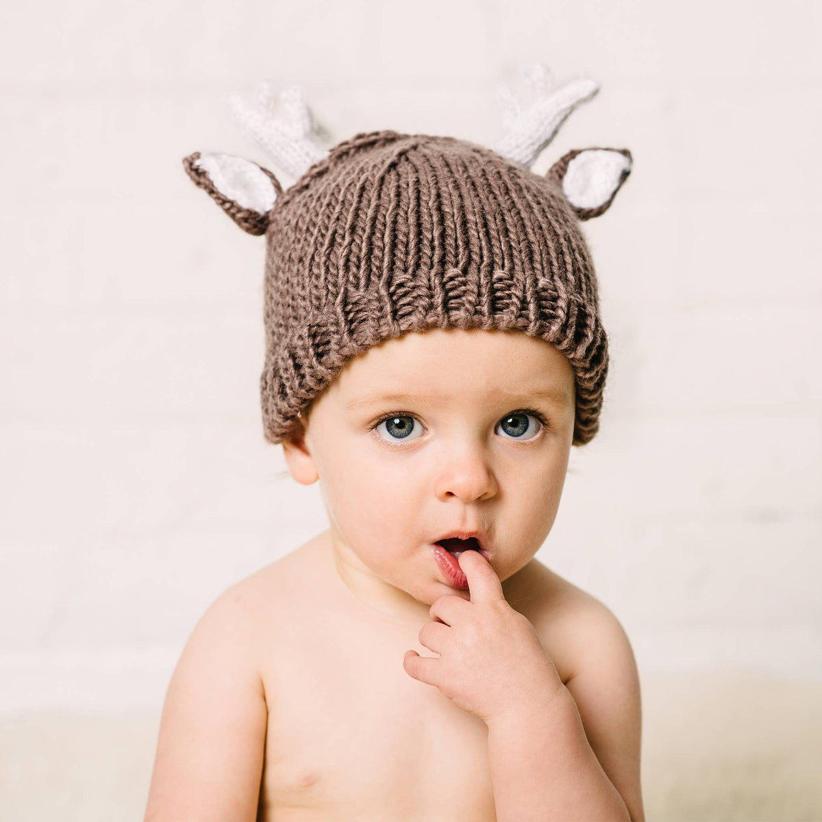 Organic Hartley Deer Beanie- Tan