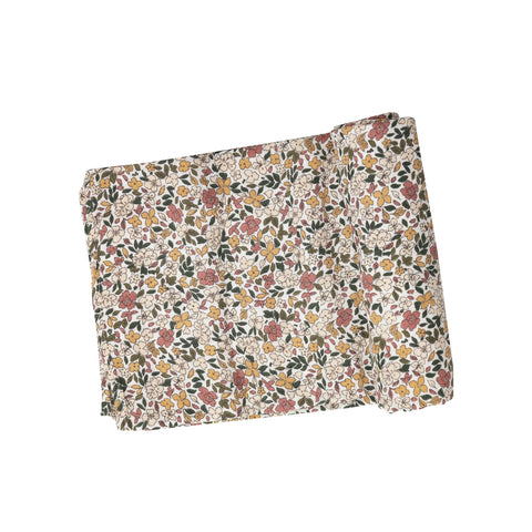 Natural Fall Floral Swaddle Blanket: Multi Color