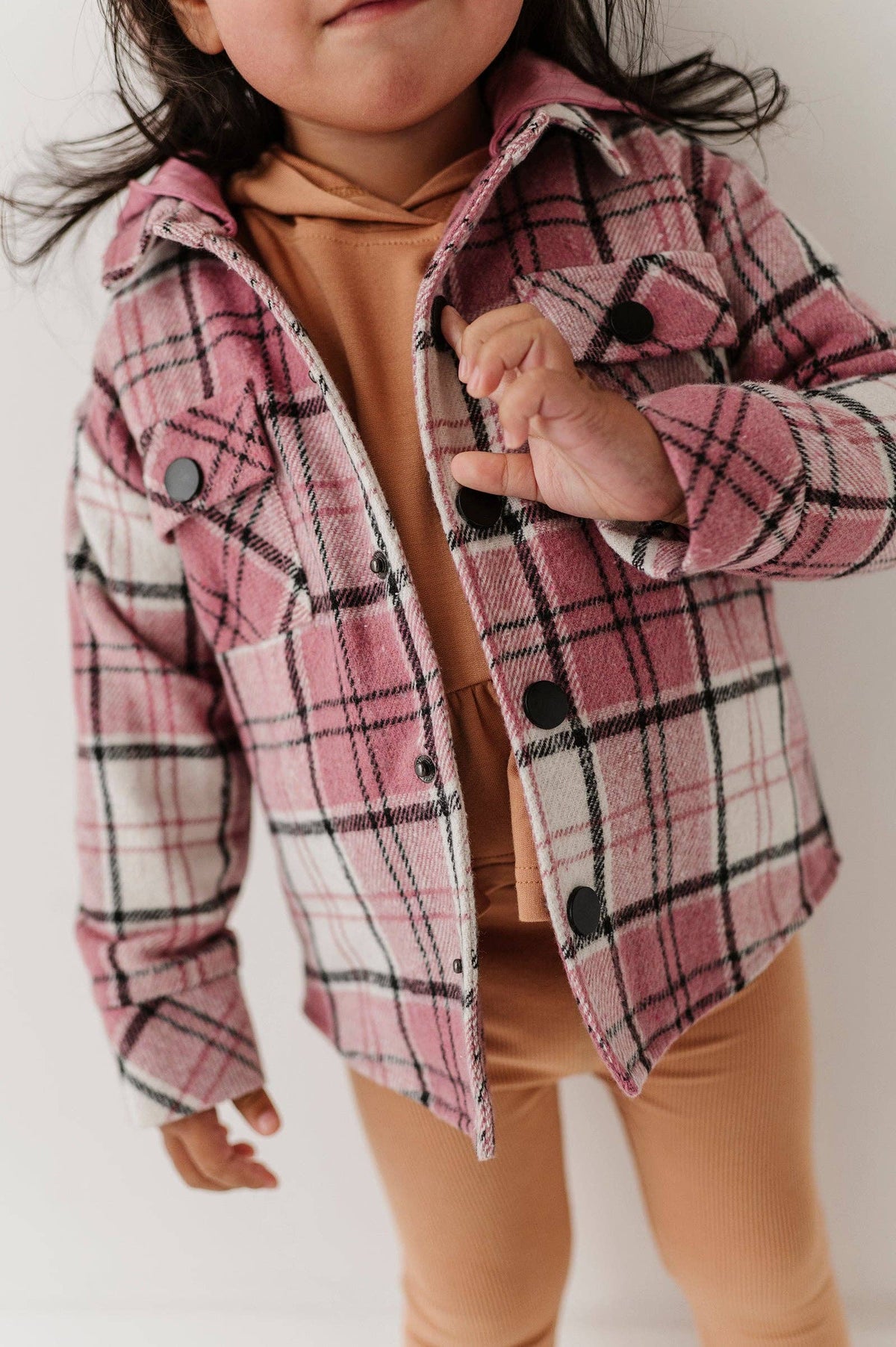 Magenta Plaid Hooded Shacket