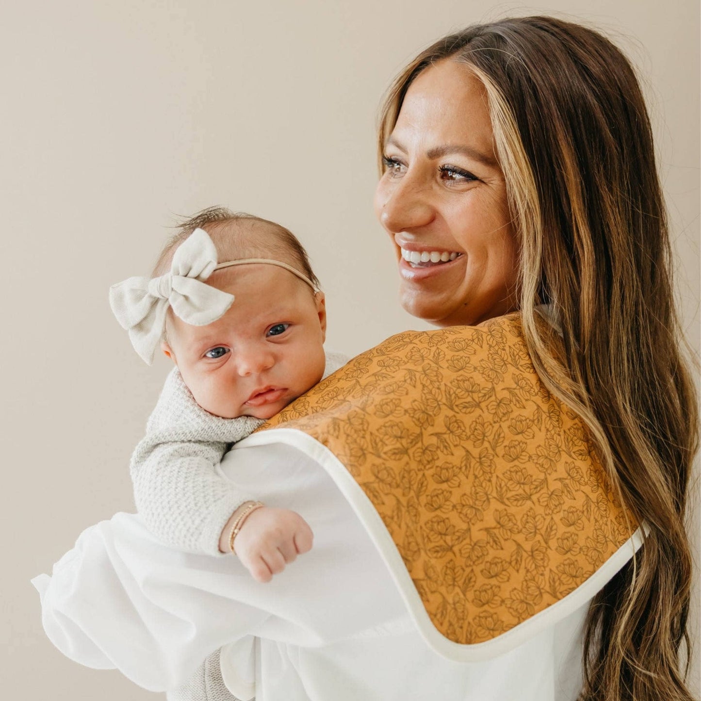 Premium Burp Cloth - Golden Floral