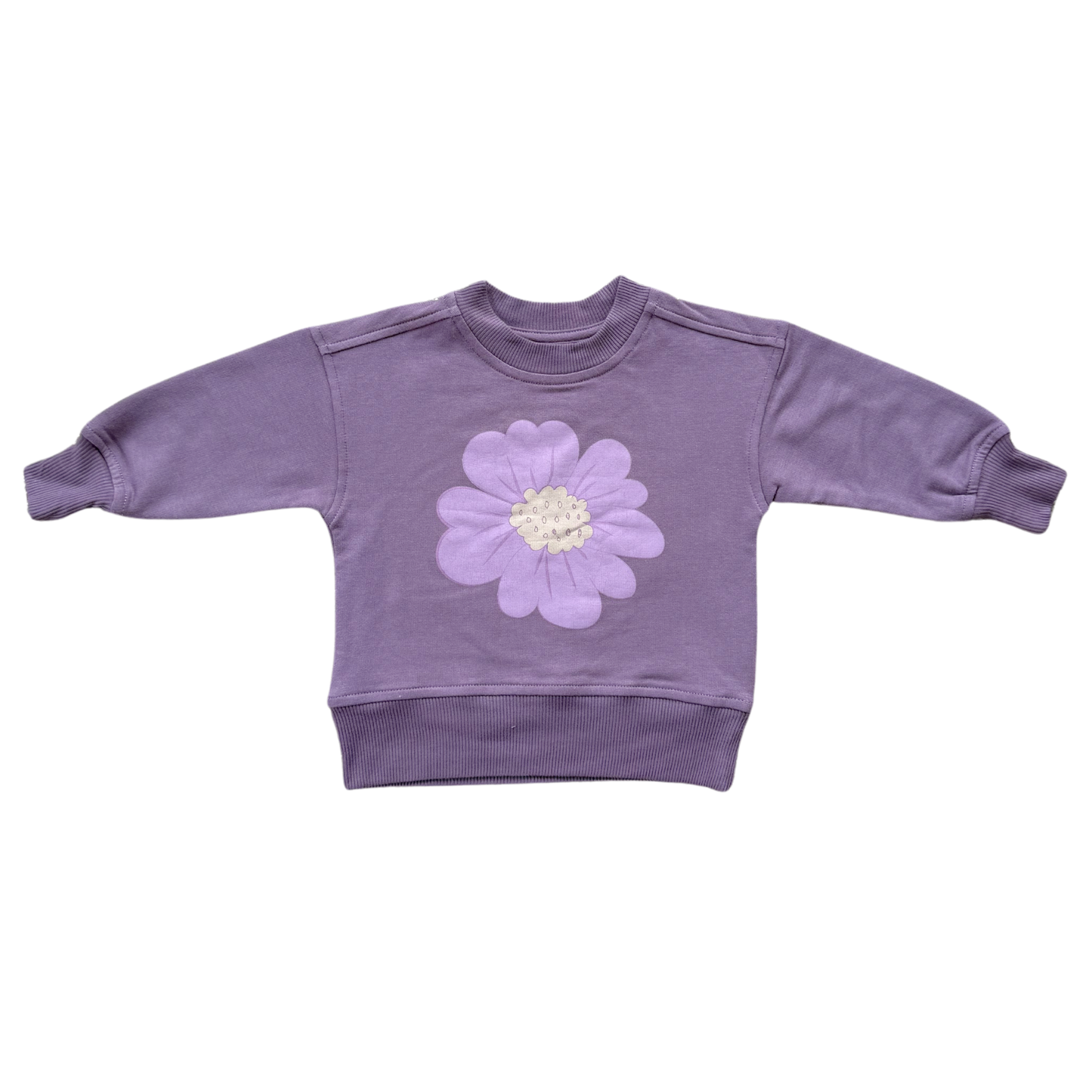 Bamboo Boxy Sweatshirt - Plum Wildflower