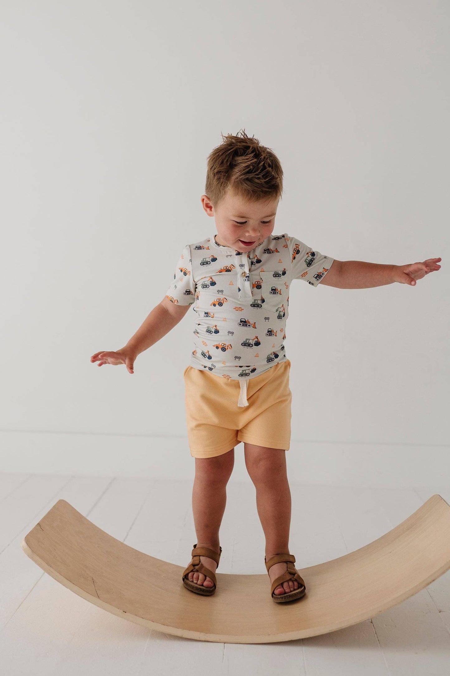 Construction Short Sleeve Henley Shirt