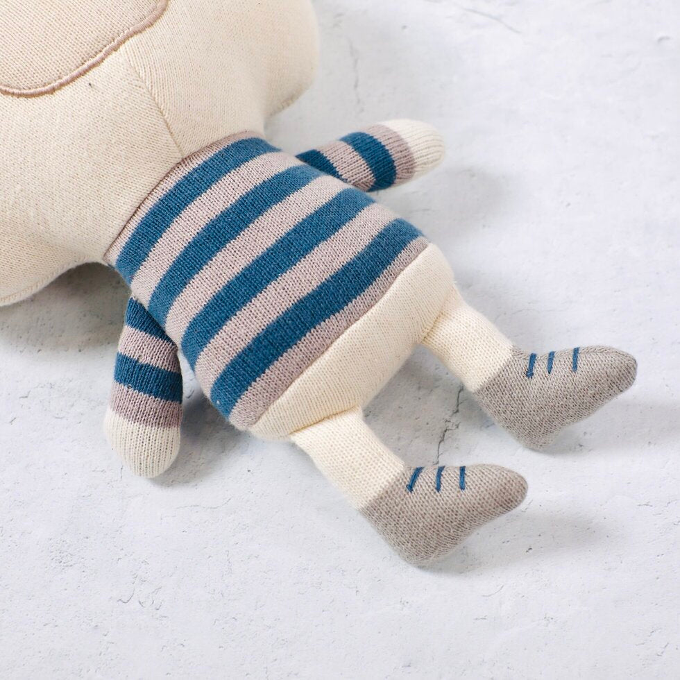 Frankie Bear Organic Cotton Fine Knit Stuffed Animal Toy: Natural