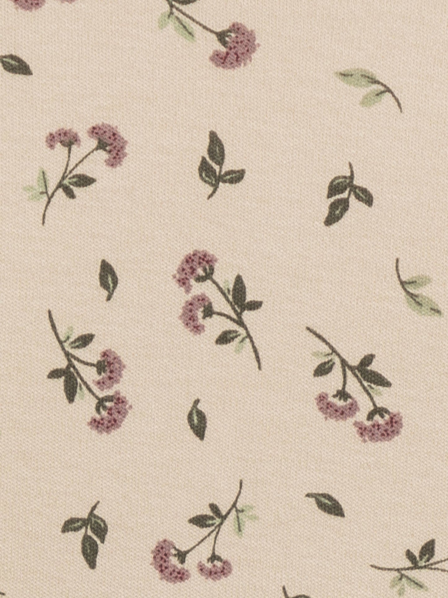 Neve Ruffle Zipper Footie: Betty Floral / Purple + Olive
