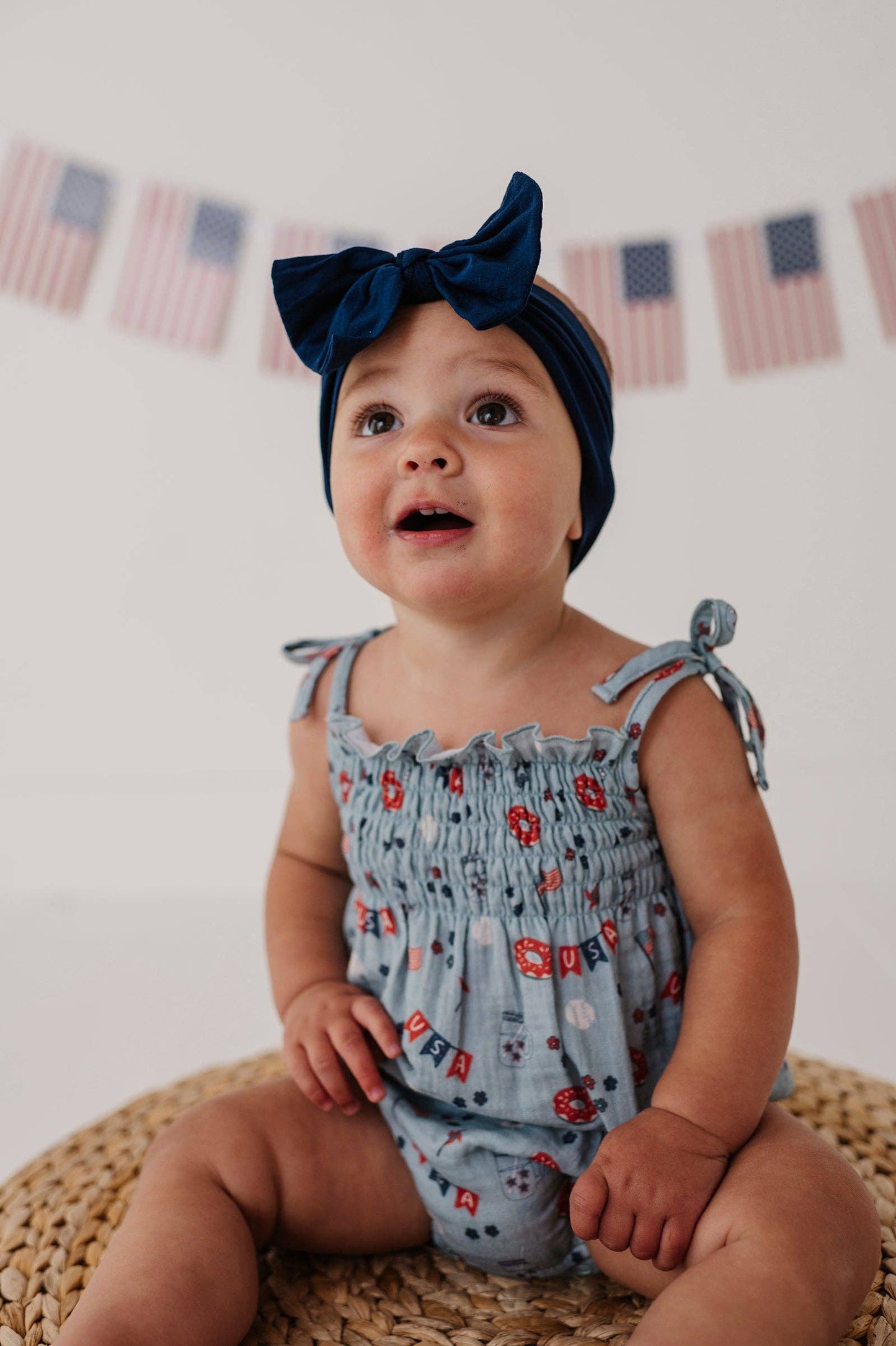 USA Summer Tie-Smocked Bodysuit