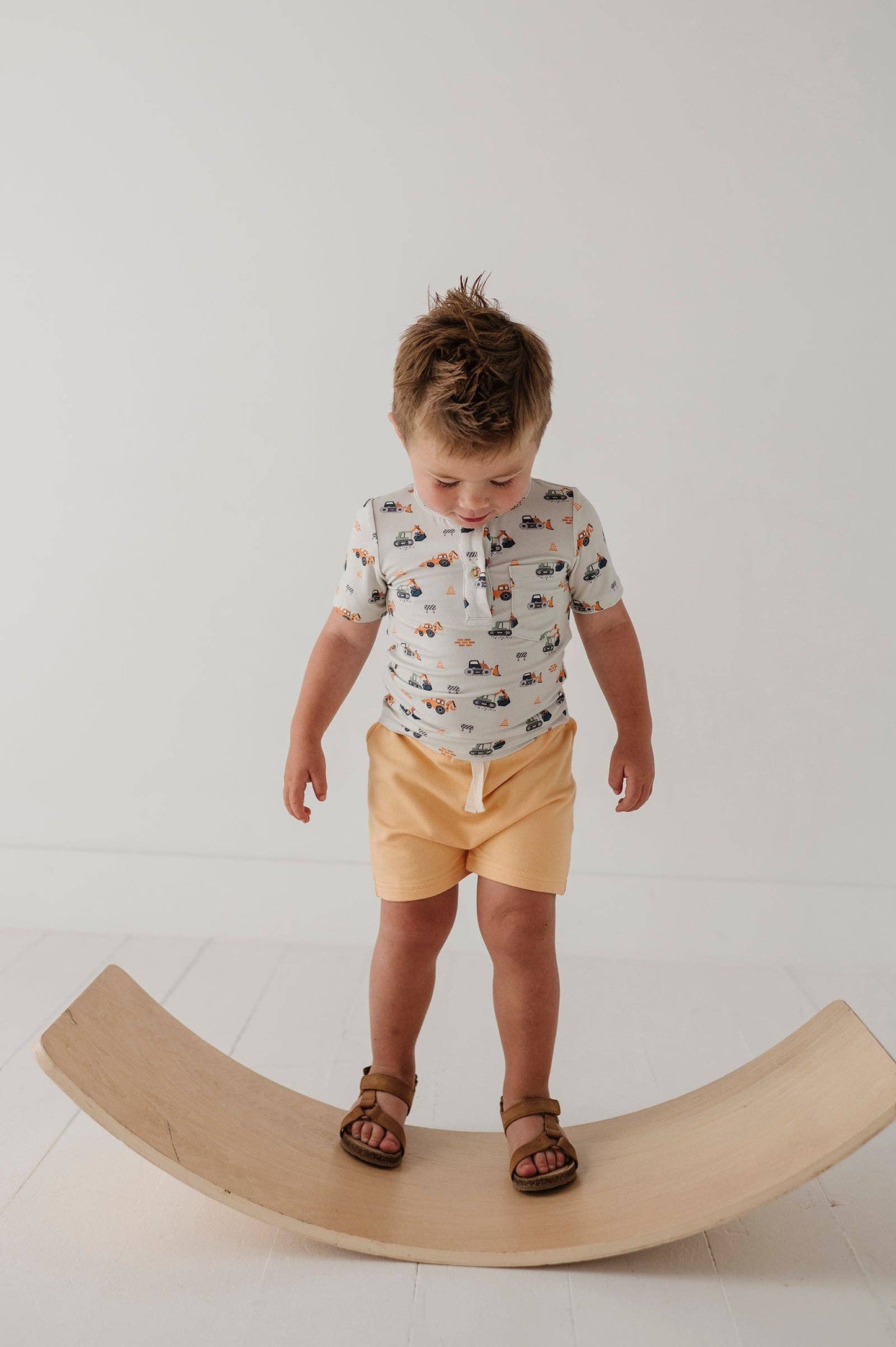 Construction Short Sleeve Henley Shirt