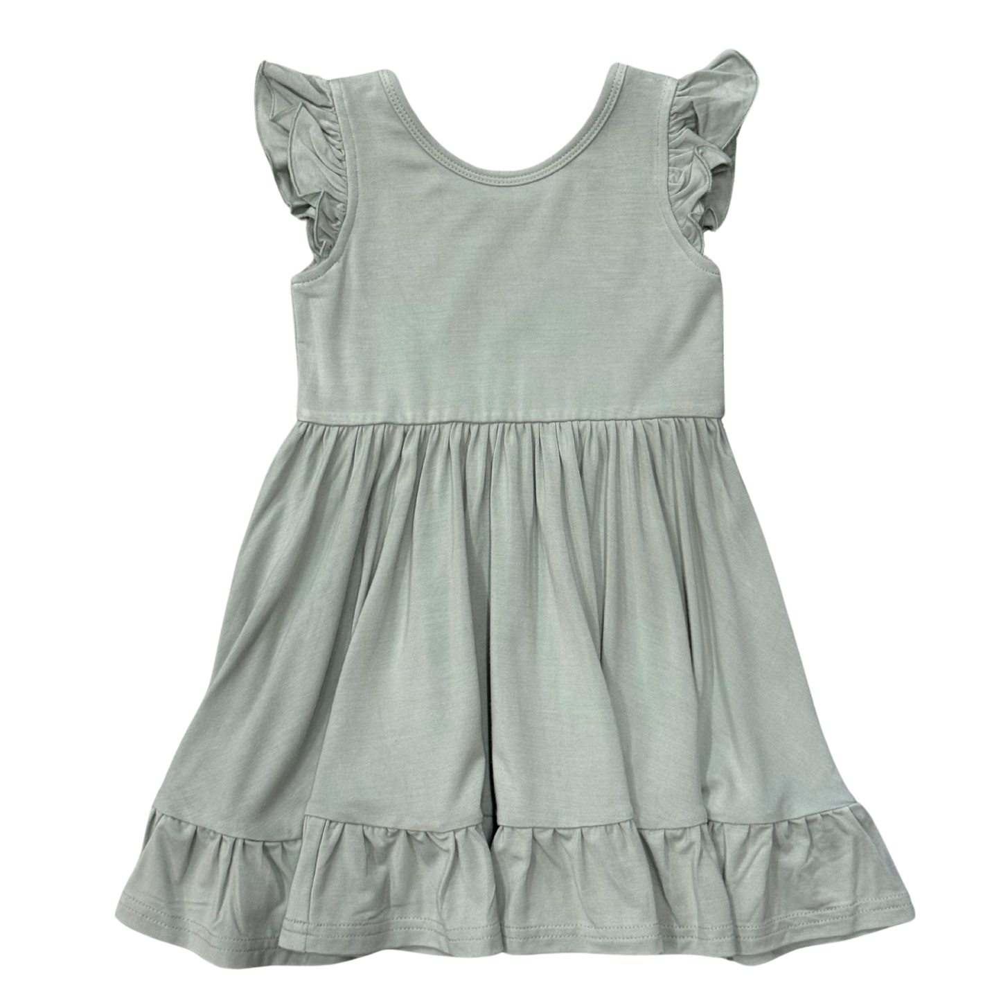 Aqua Grey Sleeveless Twirl Dress: Aqua Grey