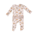 Baby Foxes Pink 2 Way Zipper Footie: Pink