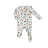 Baby Foxes Blue 2 Way Zipper Footie: Blue