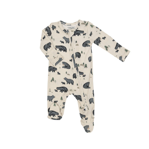 Black Bear 2 Way Zipper Footie: Black