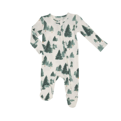 Forest 2 Way Zipper Footie: Green