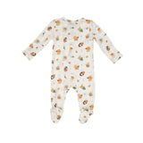 Woodland Swaddle Babies 2 Way Zipper Footie: Multi Color