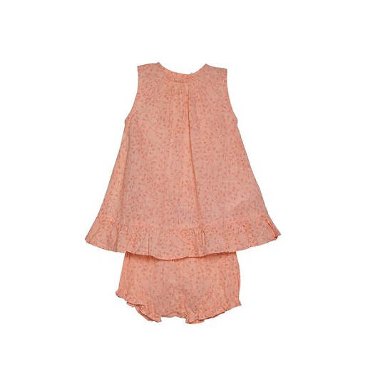 Dress S/s w. briefs AOP: Floral Pink