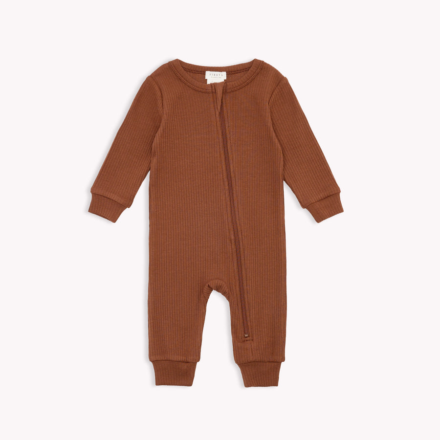 Baby L/S Coverall Knit: Bra Brown