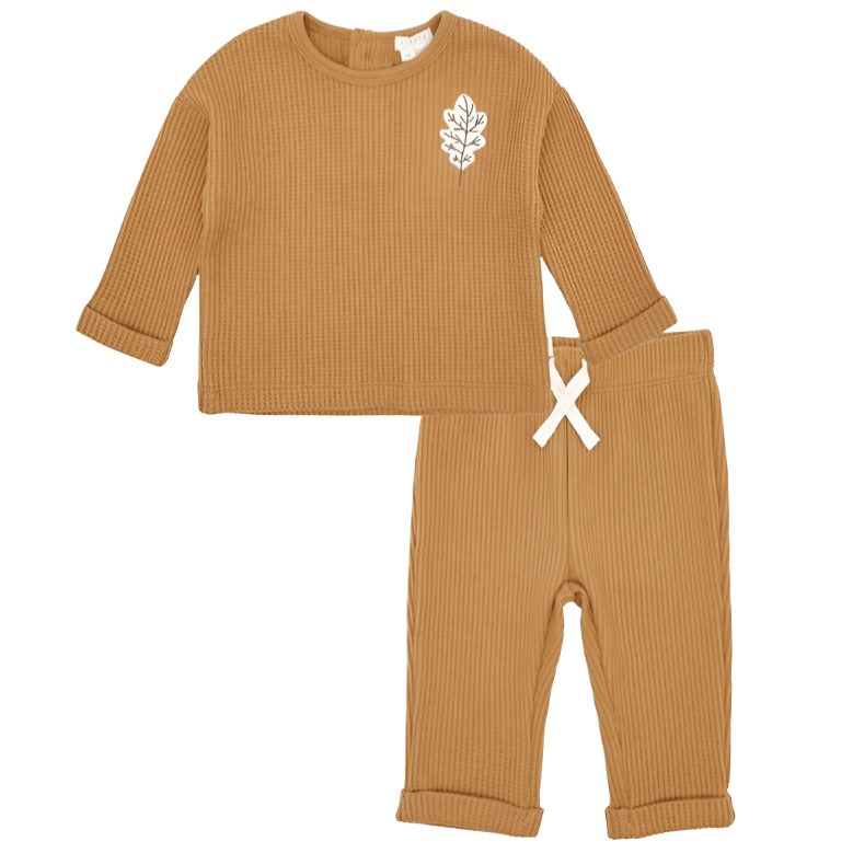 Baby 2Pc Set: L/S Top + Pant Knit: Golden Gold