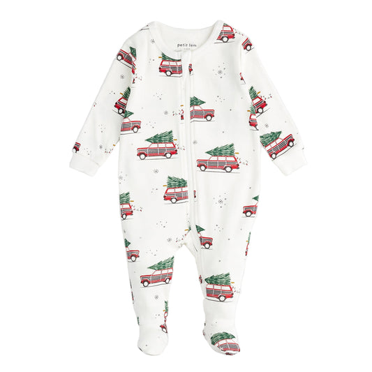 Festive Cars Print on Off-White Sleeper