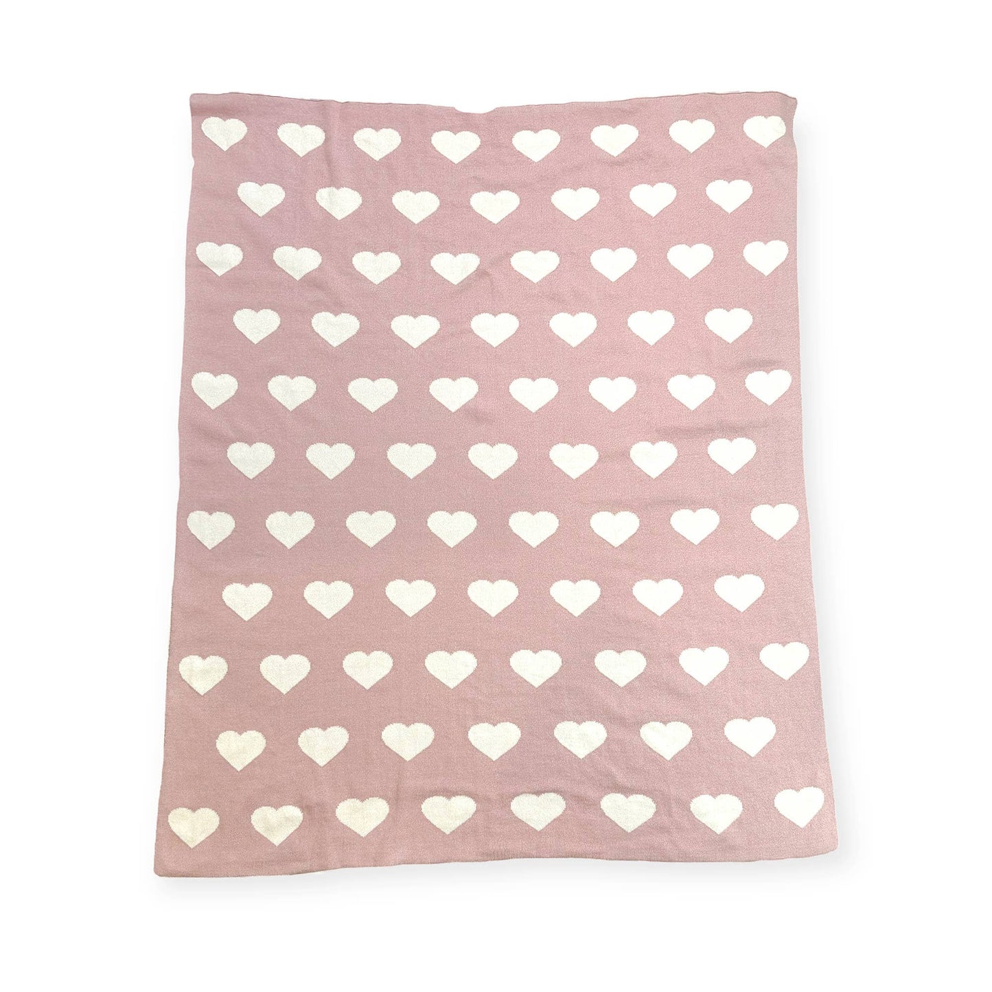 Organic Cotton Sweater Knit Blanket - Reversible Hearts