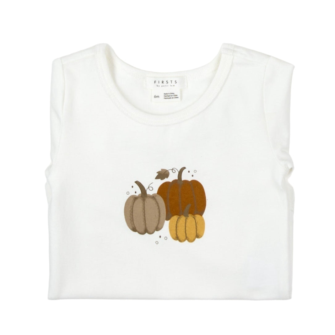 Off White Three Pumpkins Onesie