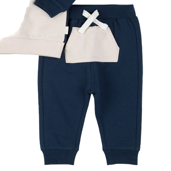 Dress Blue Color Block Sweatpants