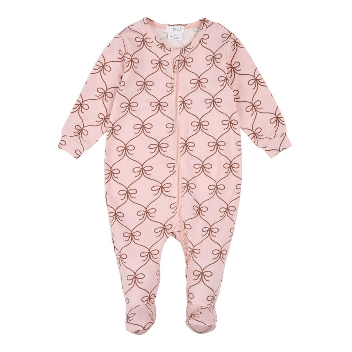 Lasso Bow Print on Rose LunaKnit Sleeper