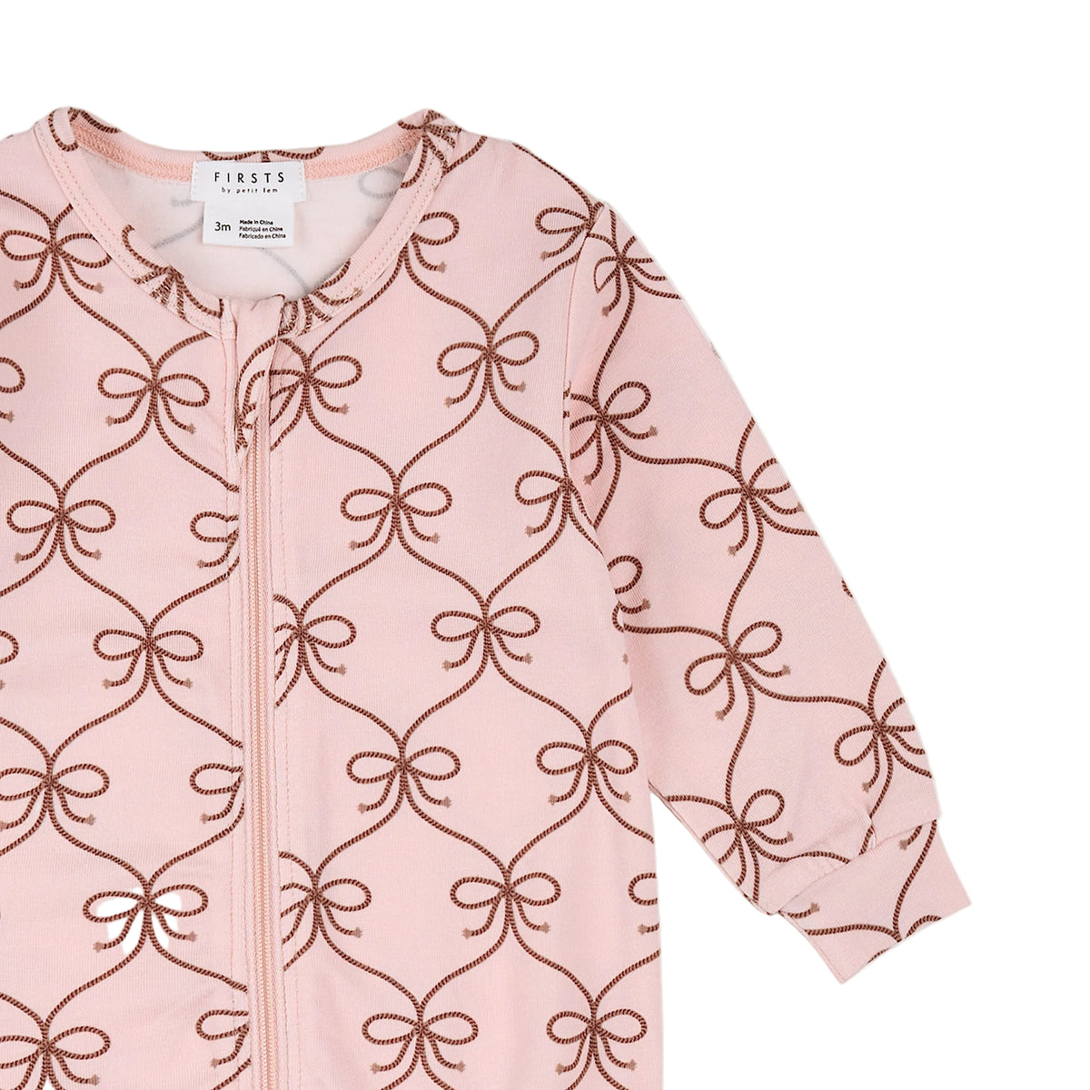 Lasso Bow Print on Rose LunaKnit Sleeper