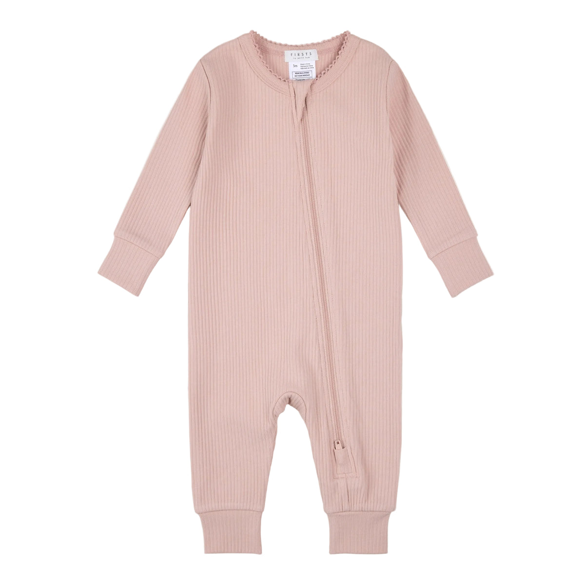 Rose Modal Rib Scalloped Sleeper